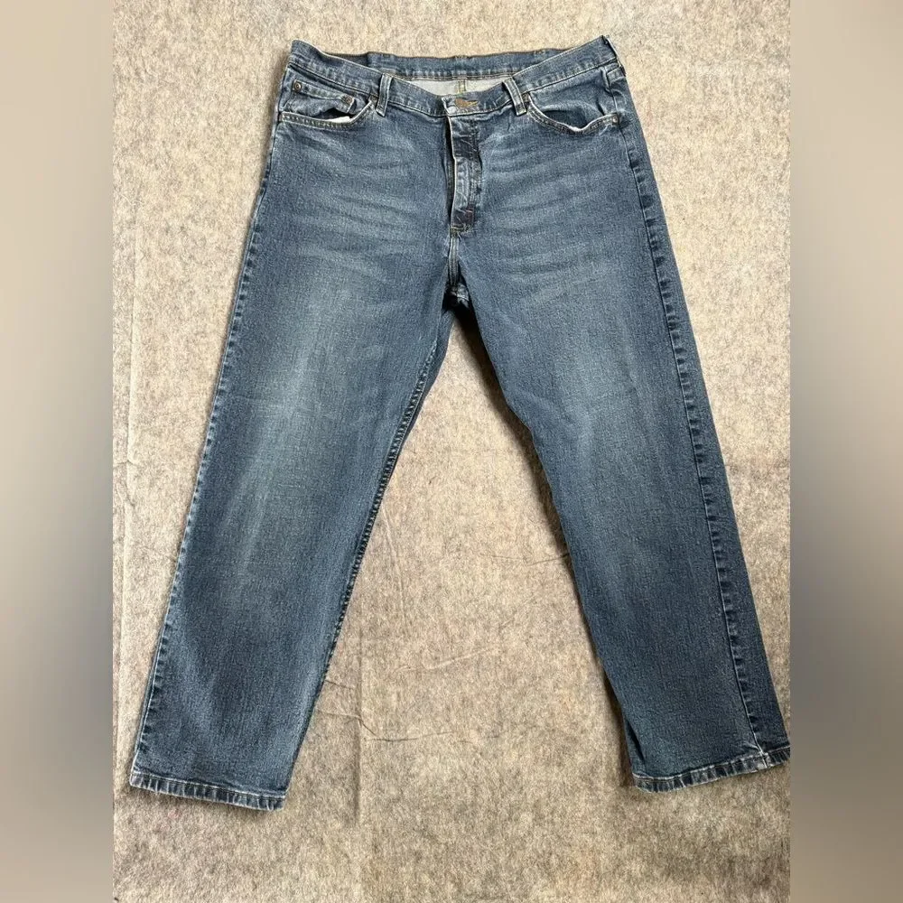 Wrangler 5-Star Premium Relaxed Fit Jeans Mens 38 X 29 Blue Denim Cotton Stretch